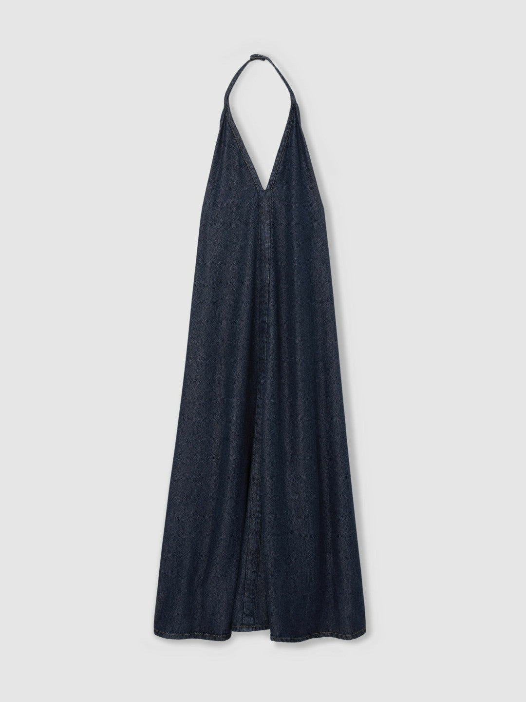 Women Denim Halterneck Maxi Dress in Indigo