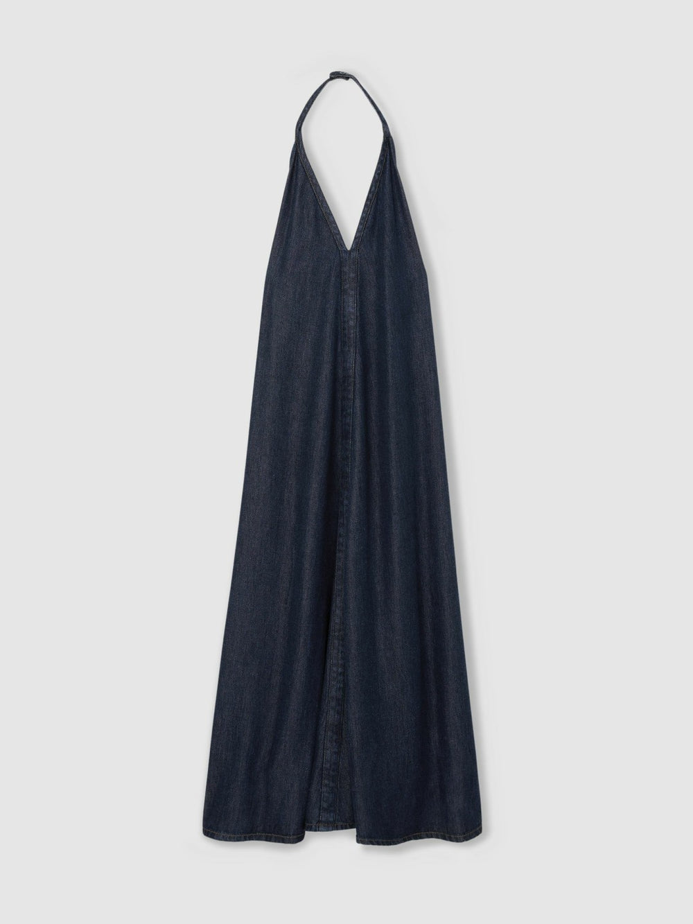 Women Denim Halterneck Maxi Dress in Indigo