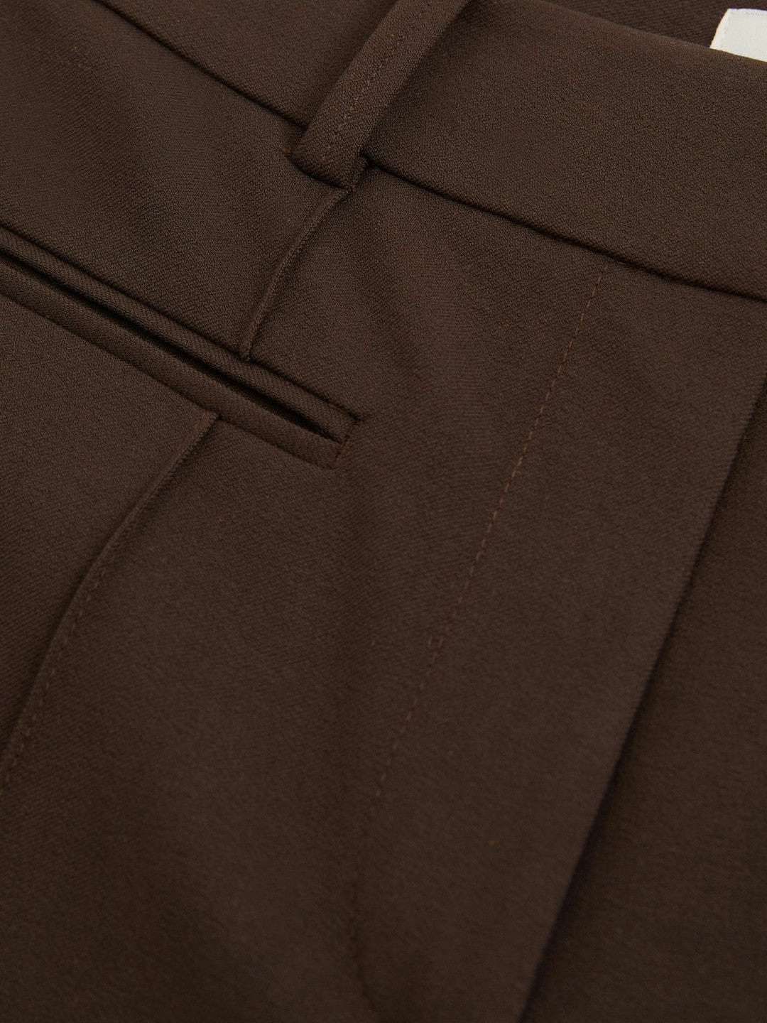 Women Petite High Rise Flared Trousers in Chocolate Brown
