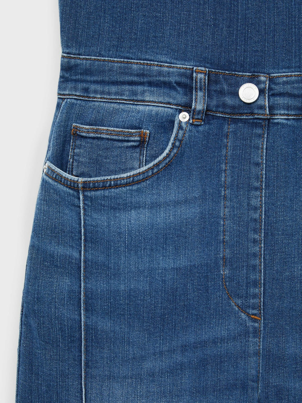 Women Wide-Leg Racer-Back Denim Jumpsuit in Indigo