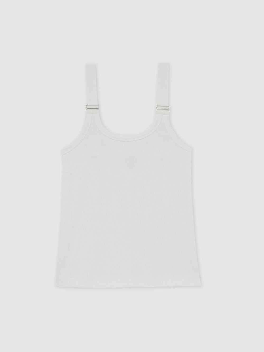 Women Stretch-Cotton D-Ring Strap Vest in White