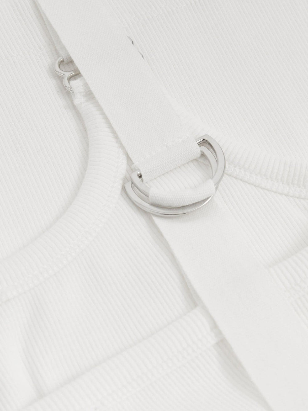 Women Stretch-Cotton D-Ring Strap Vest in White