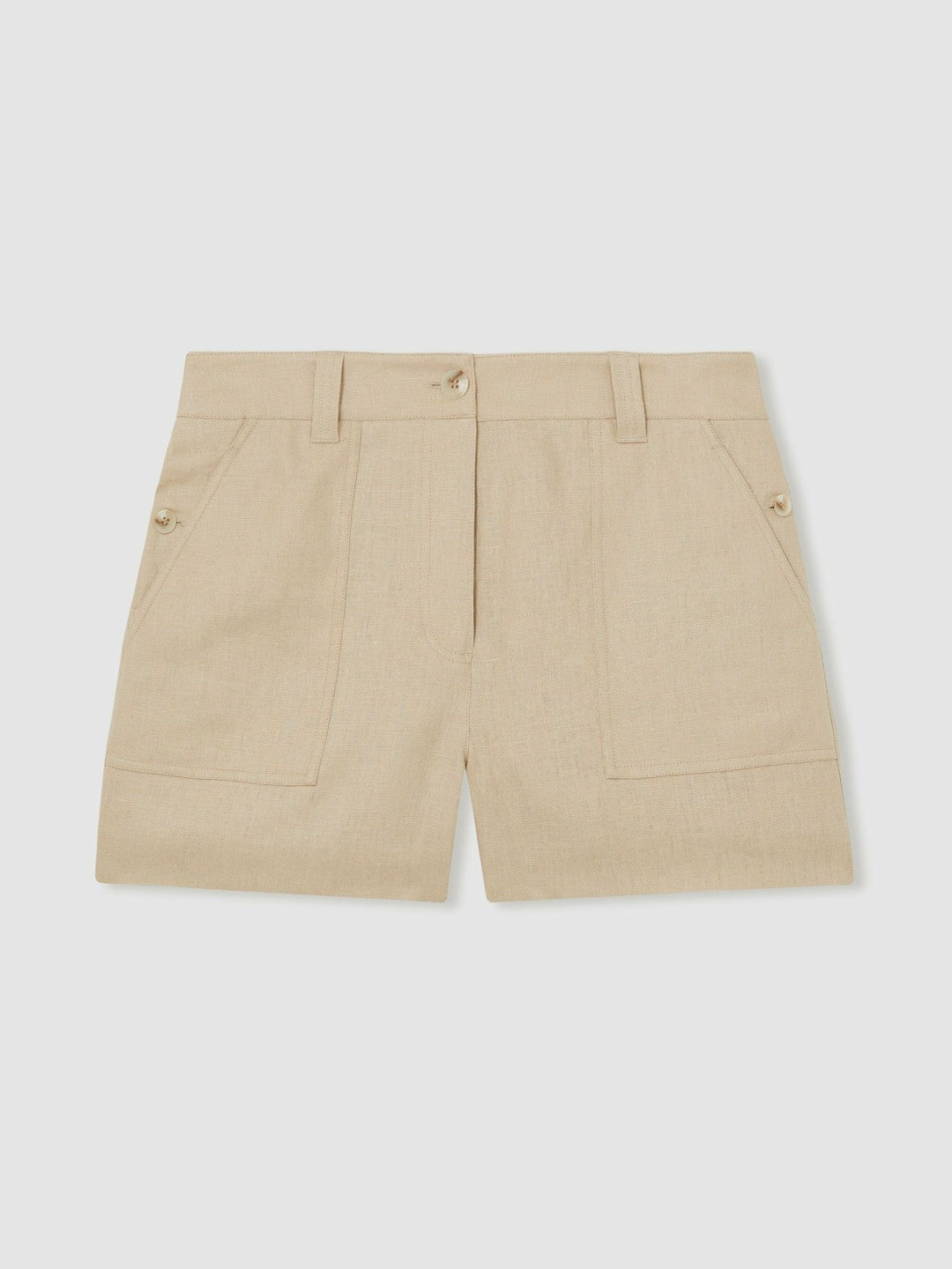 Women Linen Shorts in Neutral