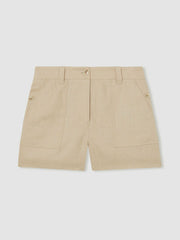 Women Linen Shorts in Neutral