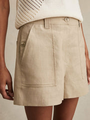 Women Linen Shorts in Neutral