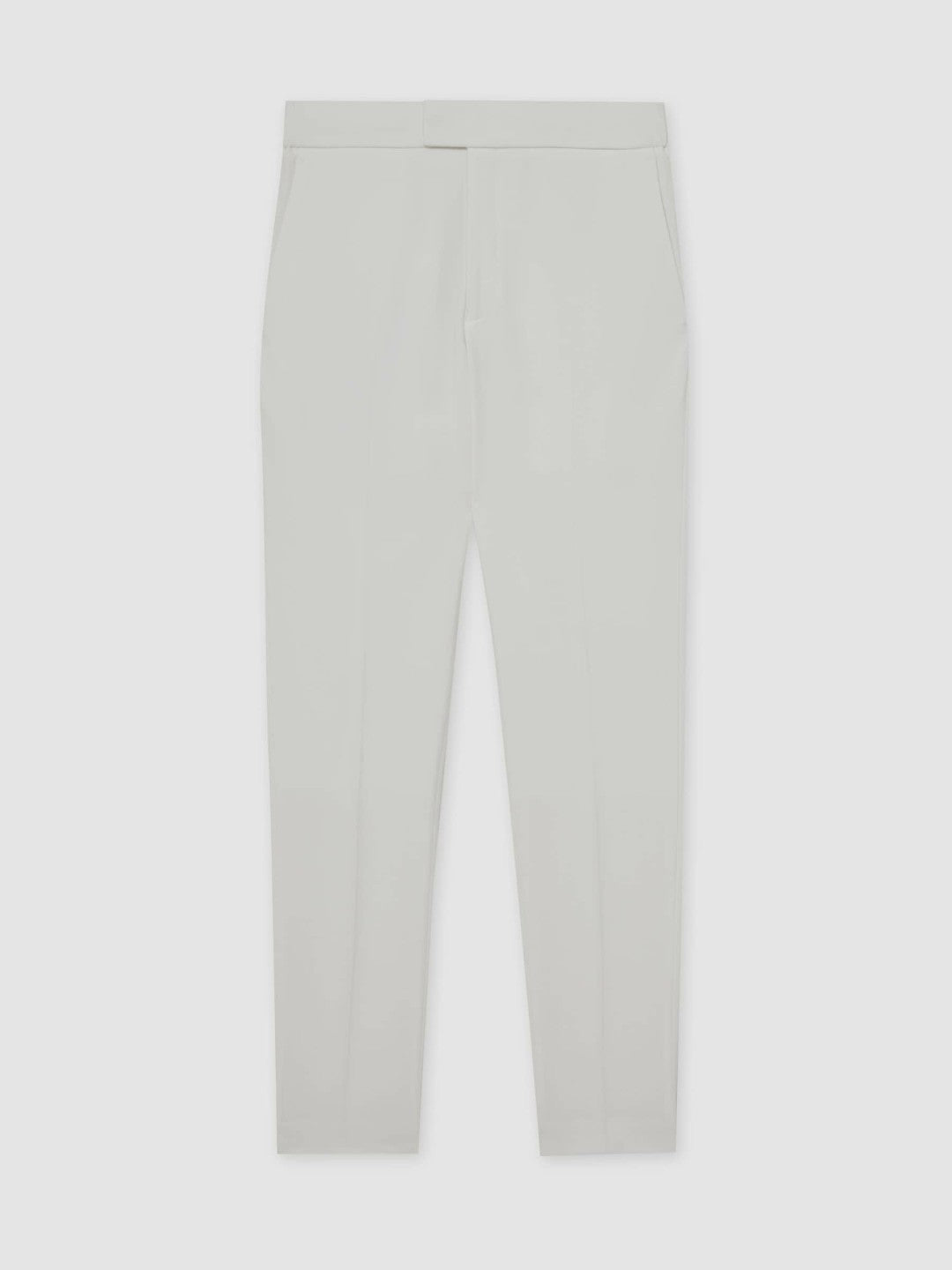 Men Slim-Fit Internal-Drawstring Trousers in White