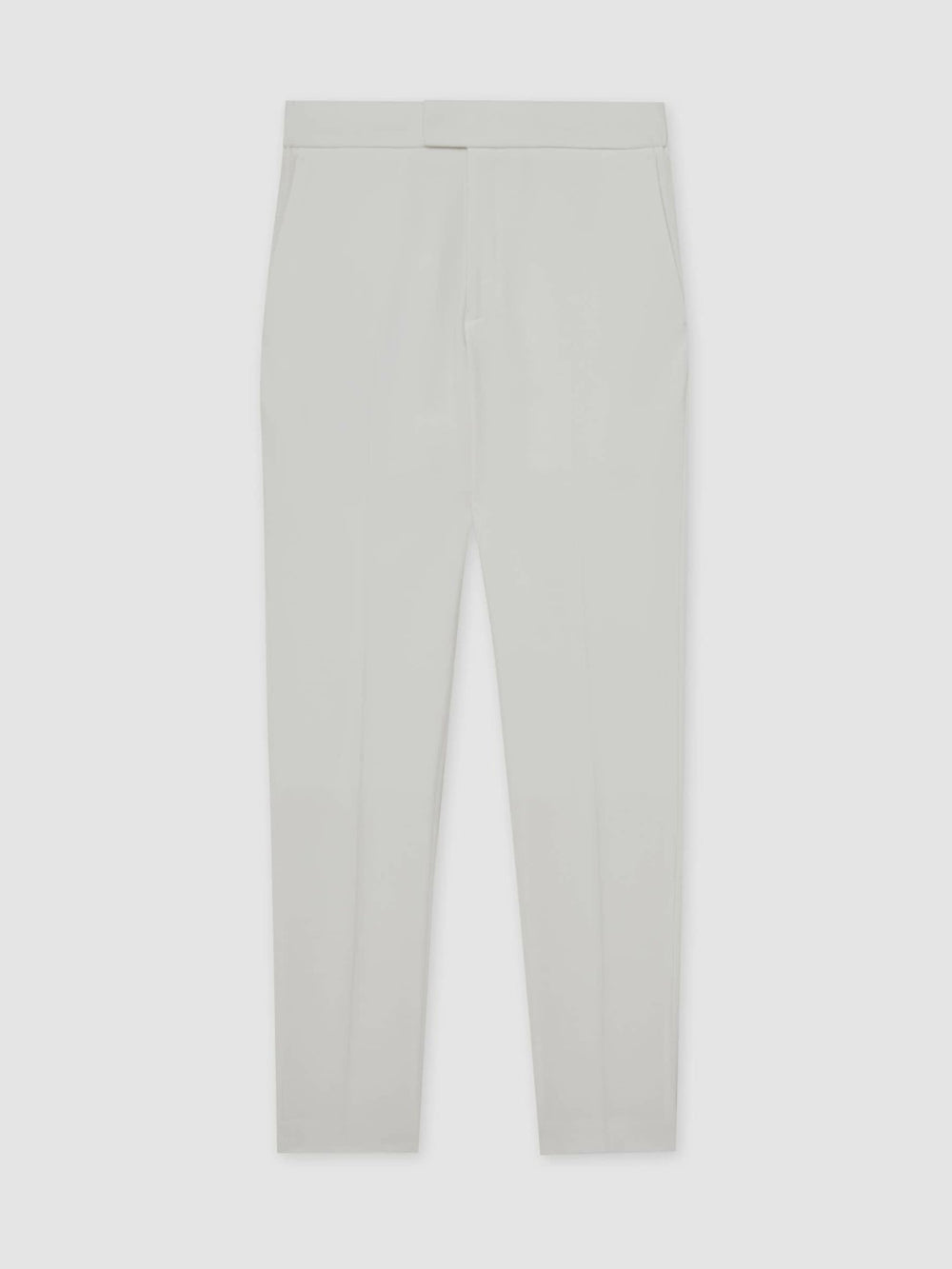Men Slim-Fit Internal-Drawstring Trousers in White