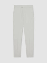 Men Slim-Fit Internal-Drawstring Trousers in White