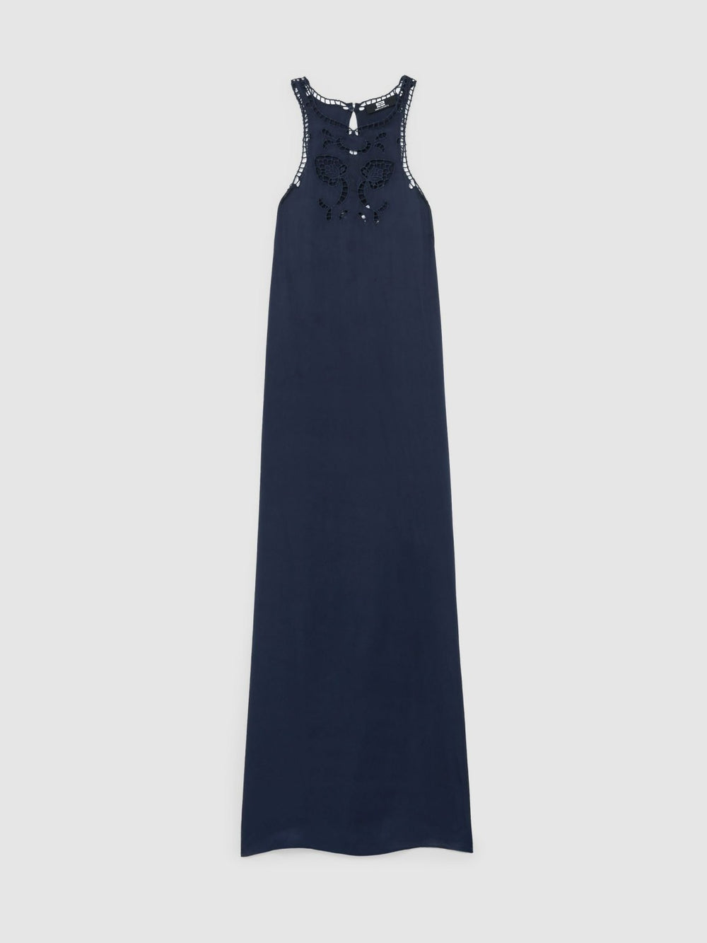 Women Satin Cut-Out Slip Dress in Navy