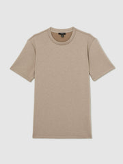 Men Interlock Jersey Crew Neck T-Shirt in Taupe Brown