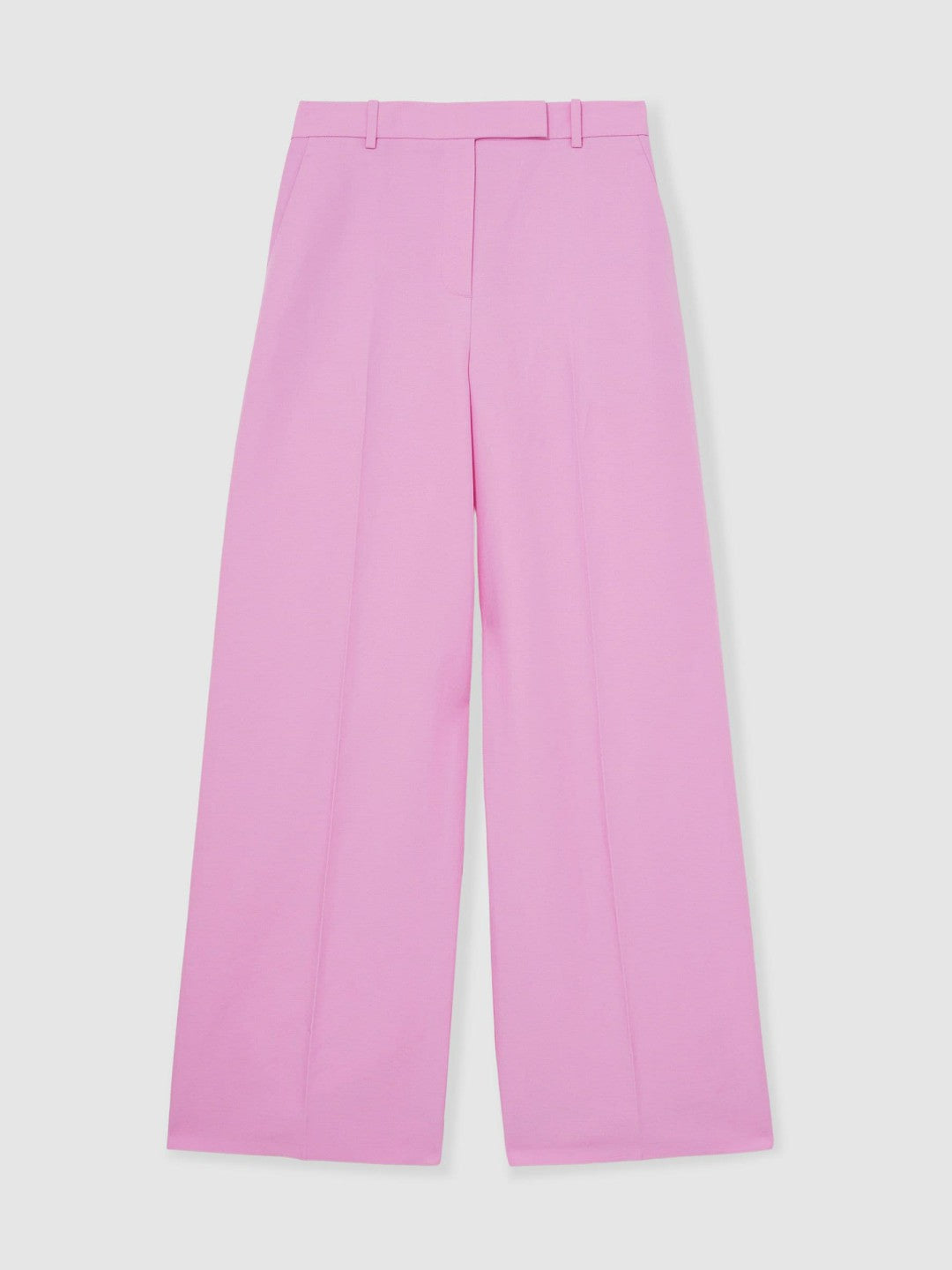 Women Wide-Leg Trousers With Linen in Pink