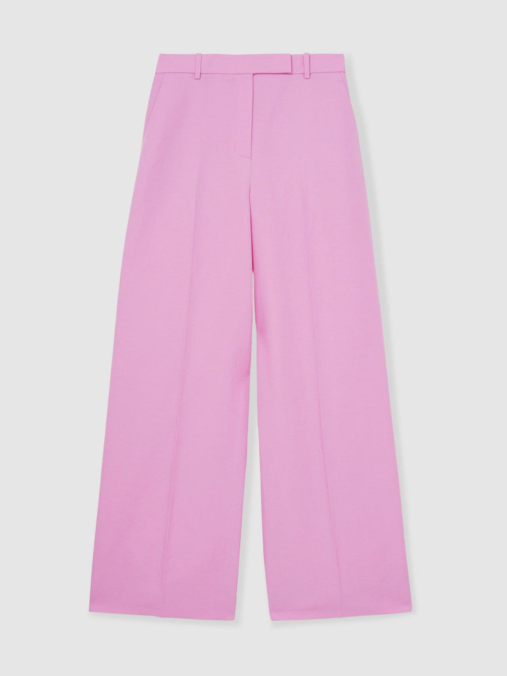Women Wide-Leg Trousers With Linen in Pink