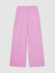 Women Wide-Leg Trousers With Linen in Pink
