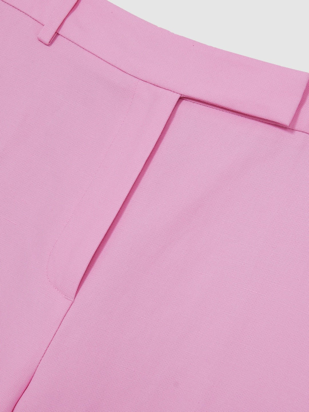 Women Wide-Leg Trousers With Linen in Pink