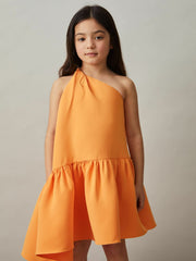 Children & Baby 4-9 yrs One-Shoulder Tiered Dress in Orange