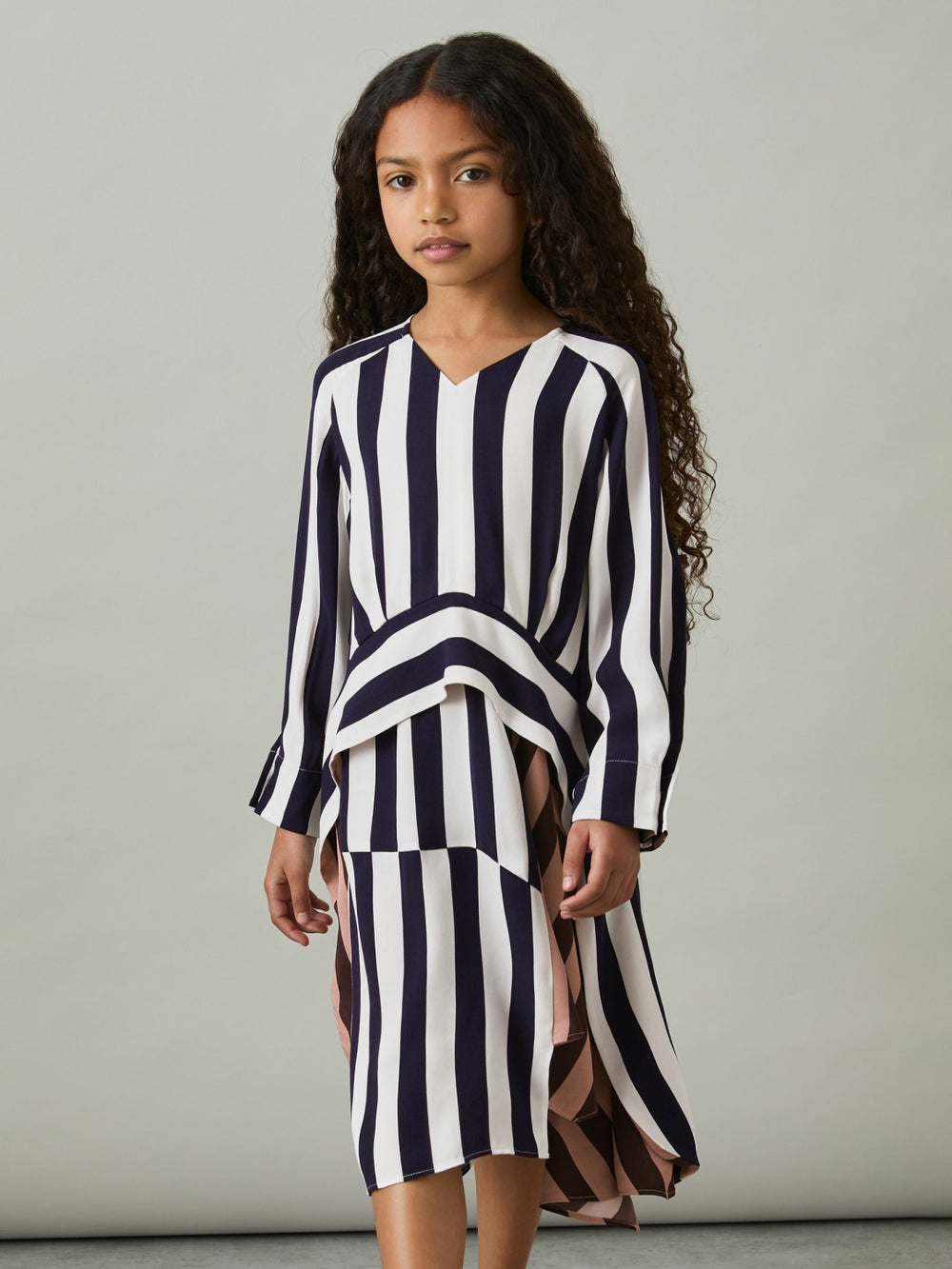 Children & Baby 13-14 yrs Stripe-Print Handkerchief Dress in Multi