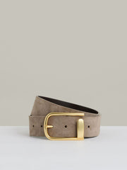 Women Leather Half Keeper Belt in Grey