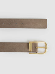 Women Leather Half Keeper Belt in Grey