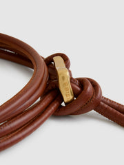 Women Sculpted Buckle Tubular Tie Belt in Tan
