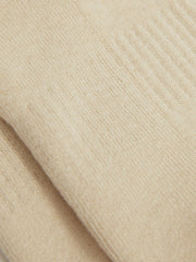 Women Cotton-Blend Striped Crew Socks in Cream