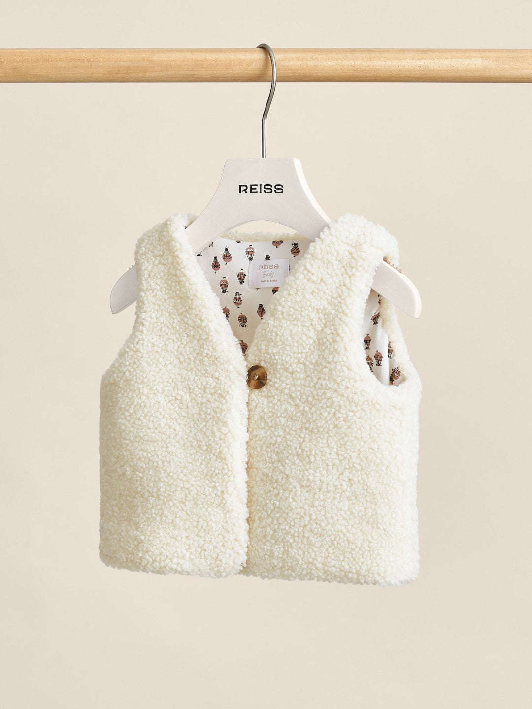 Children & Baby Lined Fleece Gilet in Ivory