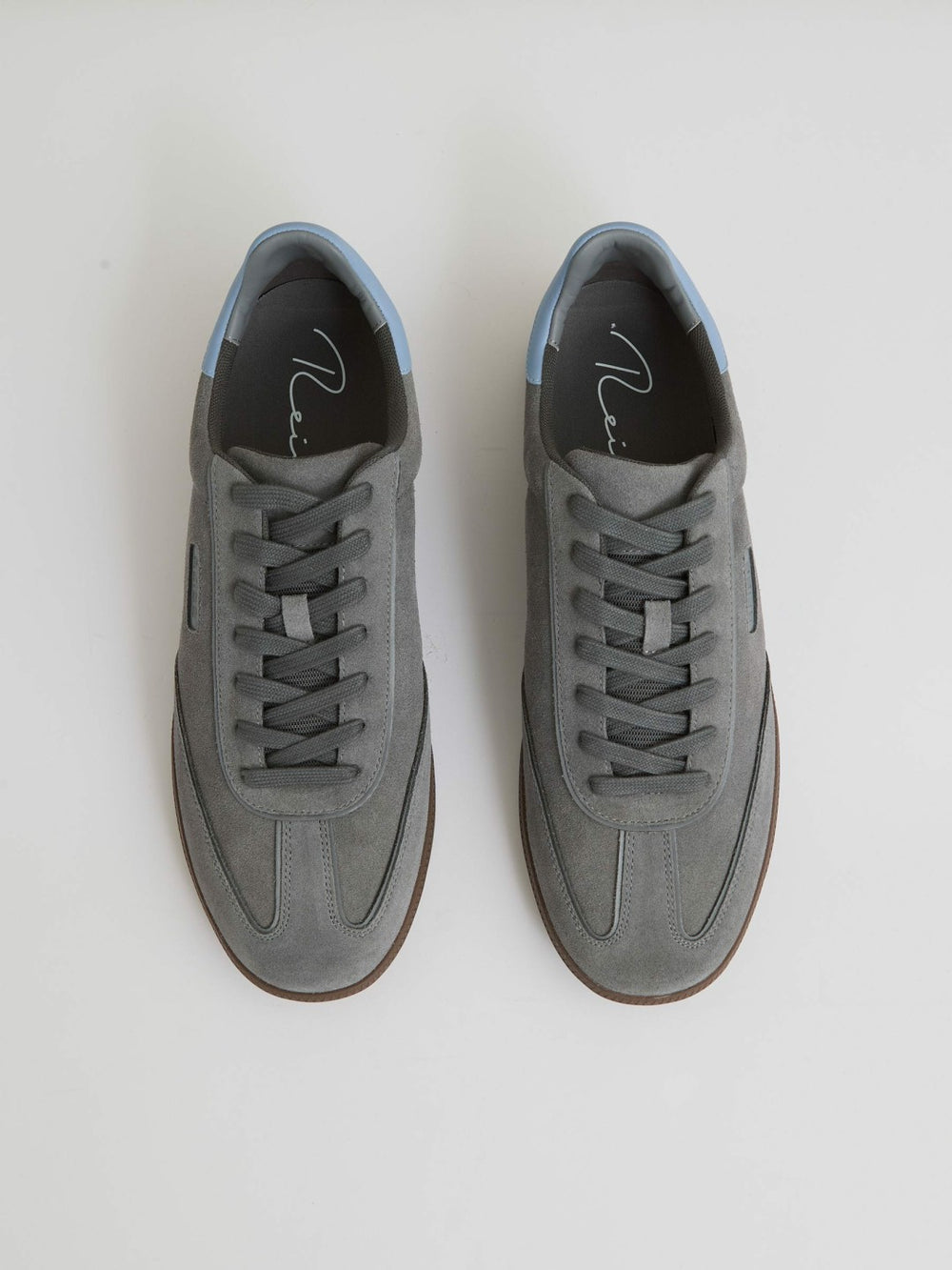 Men Suede Low-Top Trainers in Dark Grey