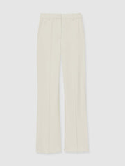 Women Petite Wide Leg Tailored Trousers in Cream