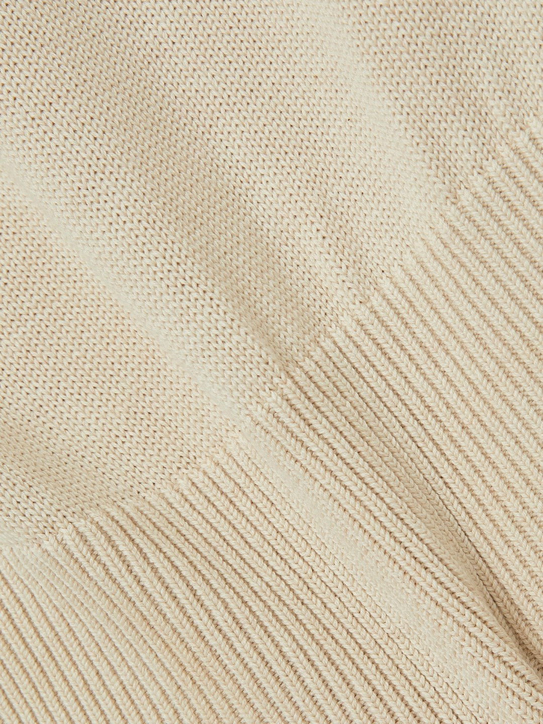 Women Cotton And Wool Crew-Neck Top in Neutral