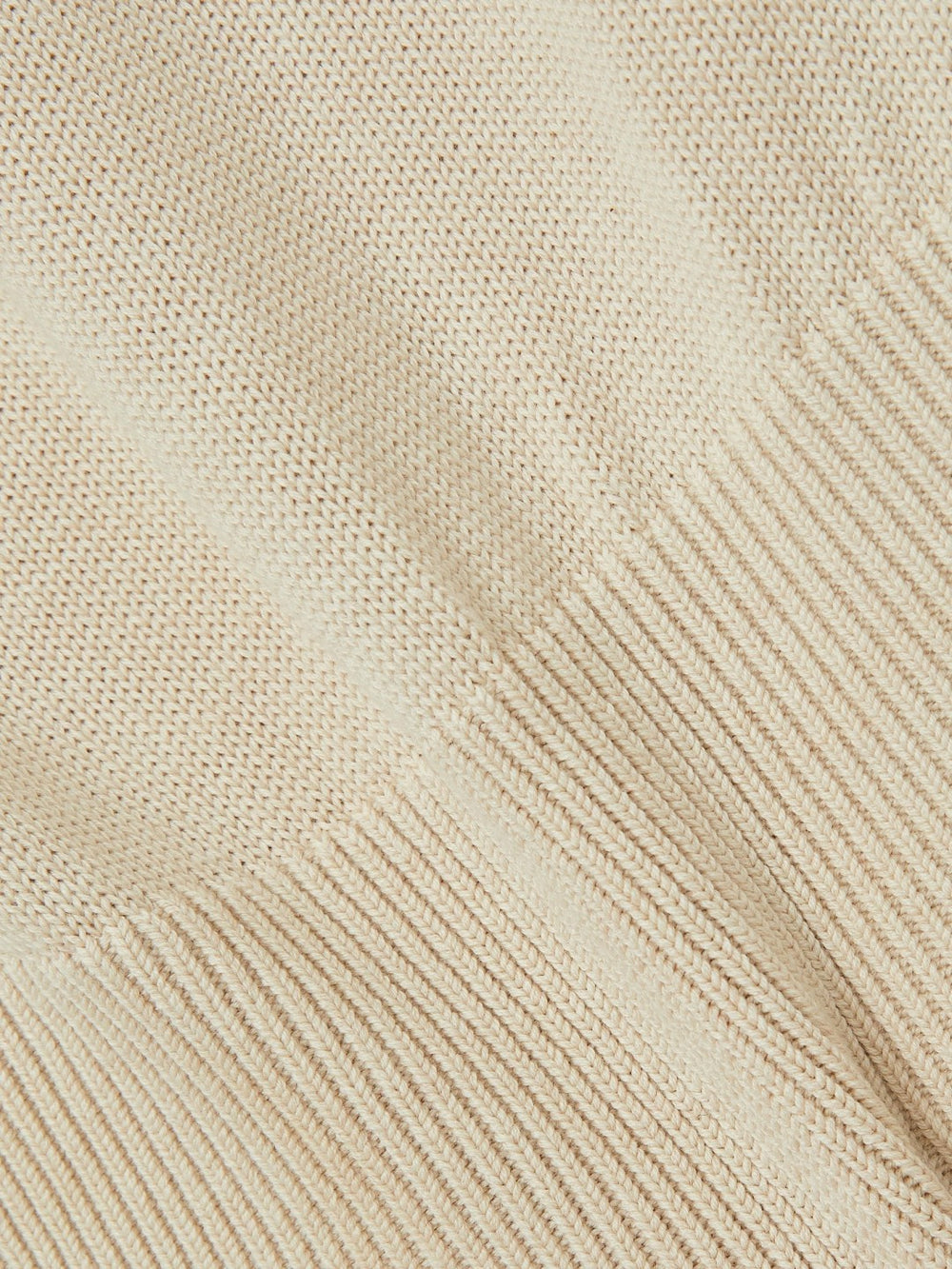 Women Cotton And Wool Crew-Neck Top in Neutral