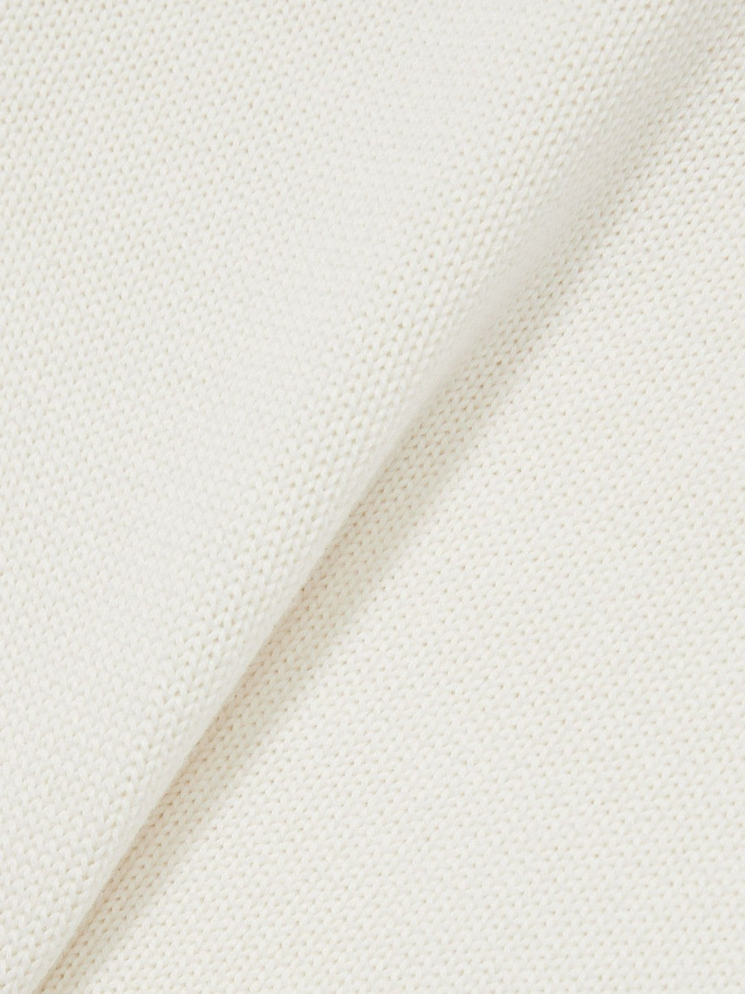 Women Cotton And Wool Crew-Neck Top in Ivory