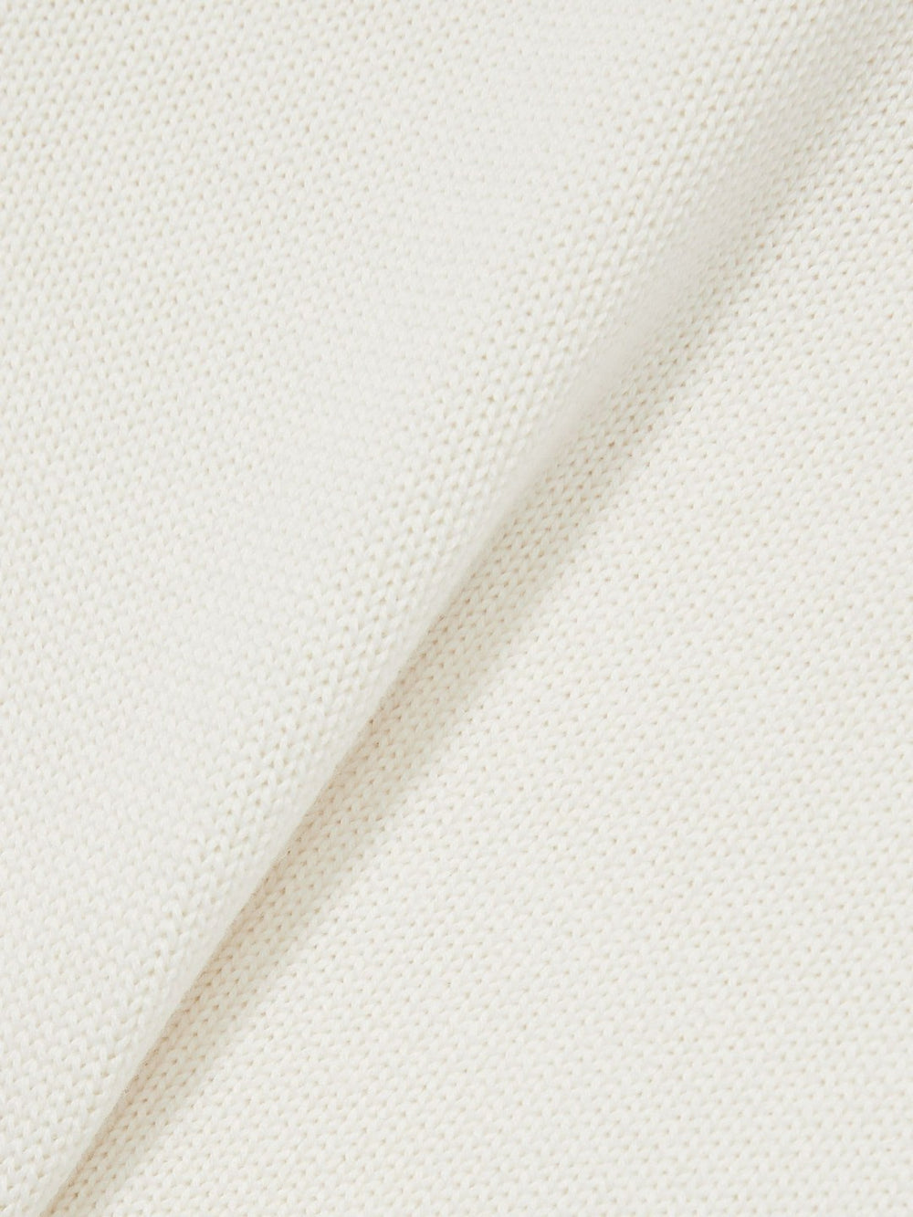 Women Cotton And Wool Crew-Neck Top in Ivory