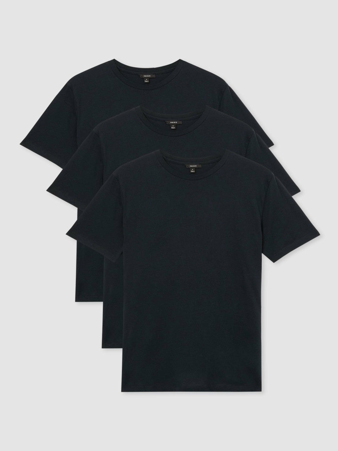 Men Cotton-Jersey Crew-Neck T-shirts 3 Pack in Navy