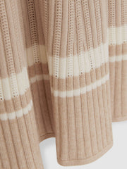 Children & Baby 9-13 yrs Rib-Knit Pointelle Flared Dress in Pale Pink