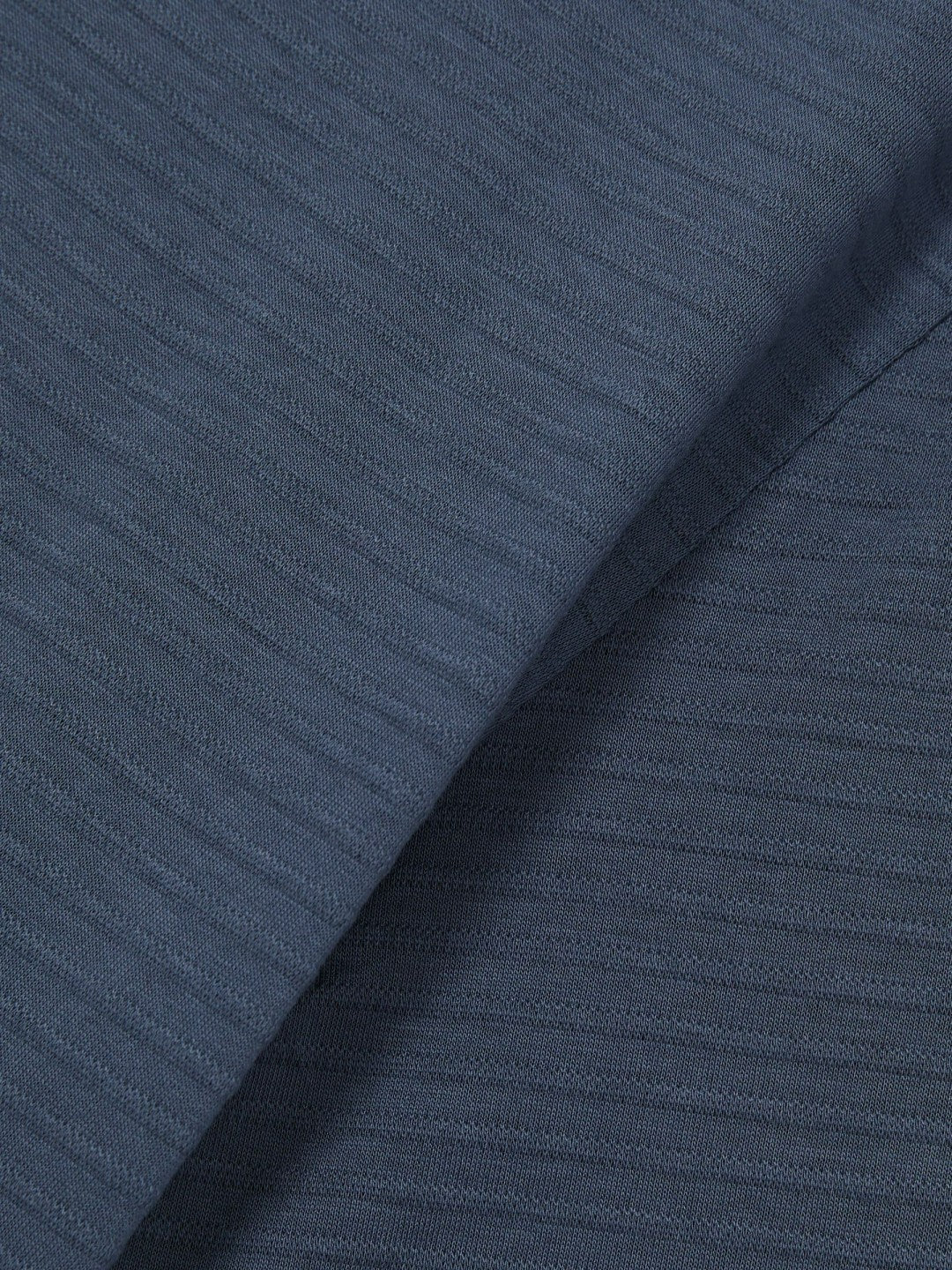 Men Mercerised-Cotton Ribbed T-Shirt in Airforce Blue