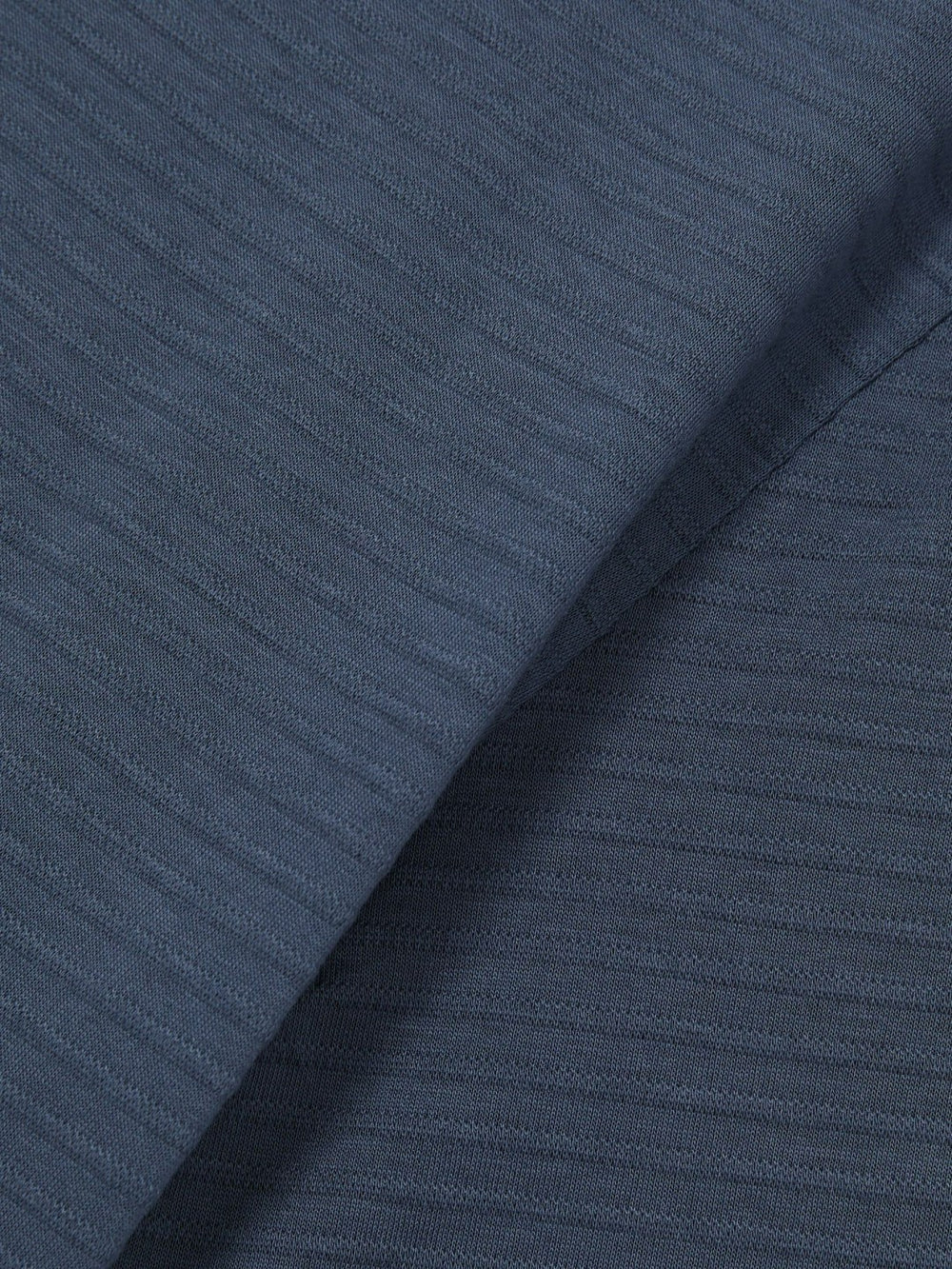 Men Mercerised-Cotton Ribbed T-Shirt in Airforce Blue