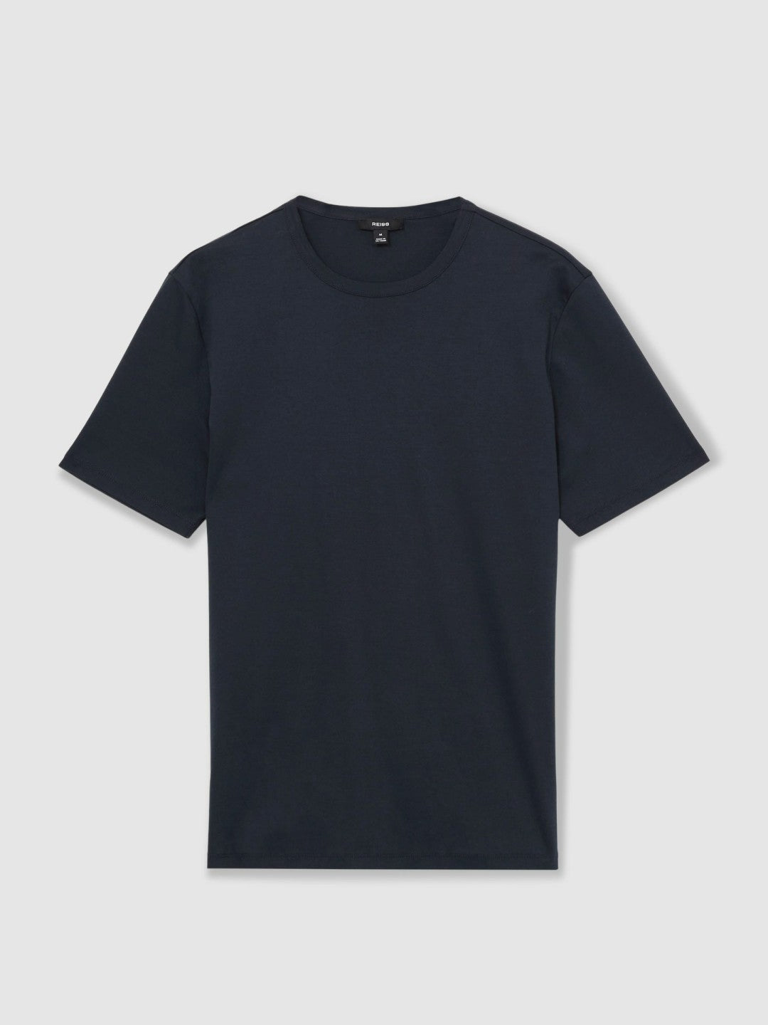 Men Mercerised-Cotton Crew-Neck T-Shirt in Navy