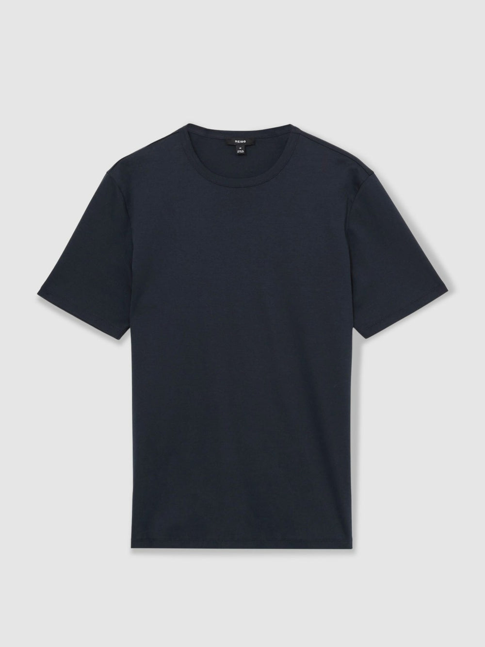 Men Mercerised-Cotton Crew-Neck T-Shirt in Navy