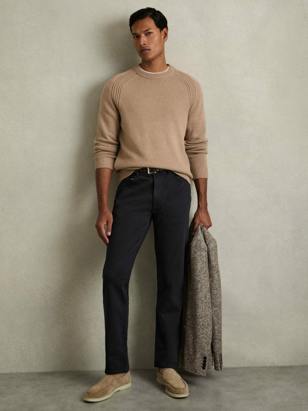 Men Cotton-Stretch Slim-Fit Jeans in Navy