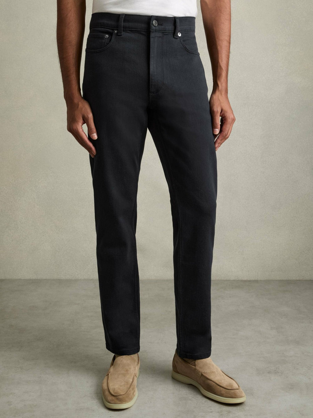 Men Cotton-Stretch Slim-Fit Jeans in Navy