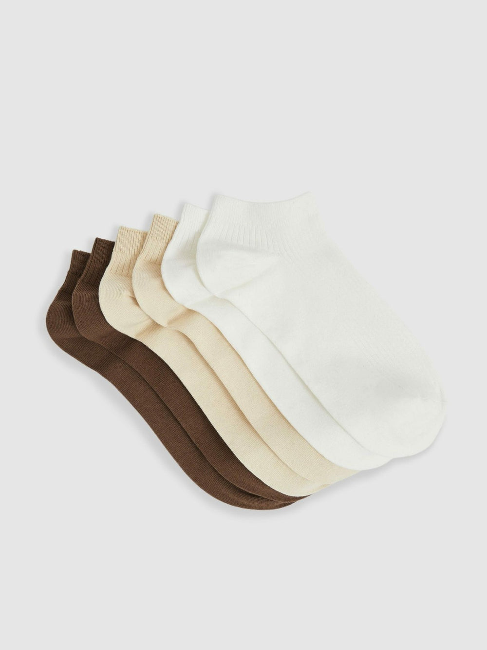 Women 3 Pack of Trainer Socks in Chocolate/White