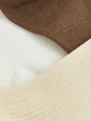 Women 3 Pack of Trainer Socks in Chocolate/White