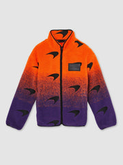 Men Unisex Fit McLaren F1 Team Ombré Fleece Jacket in Papaya Orange/Purple
