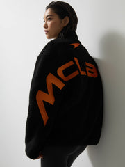 Men McLaren F1 Team Embroidered Fleece Jacket Unisex Fit in Black