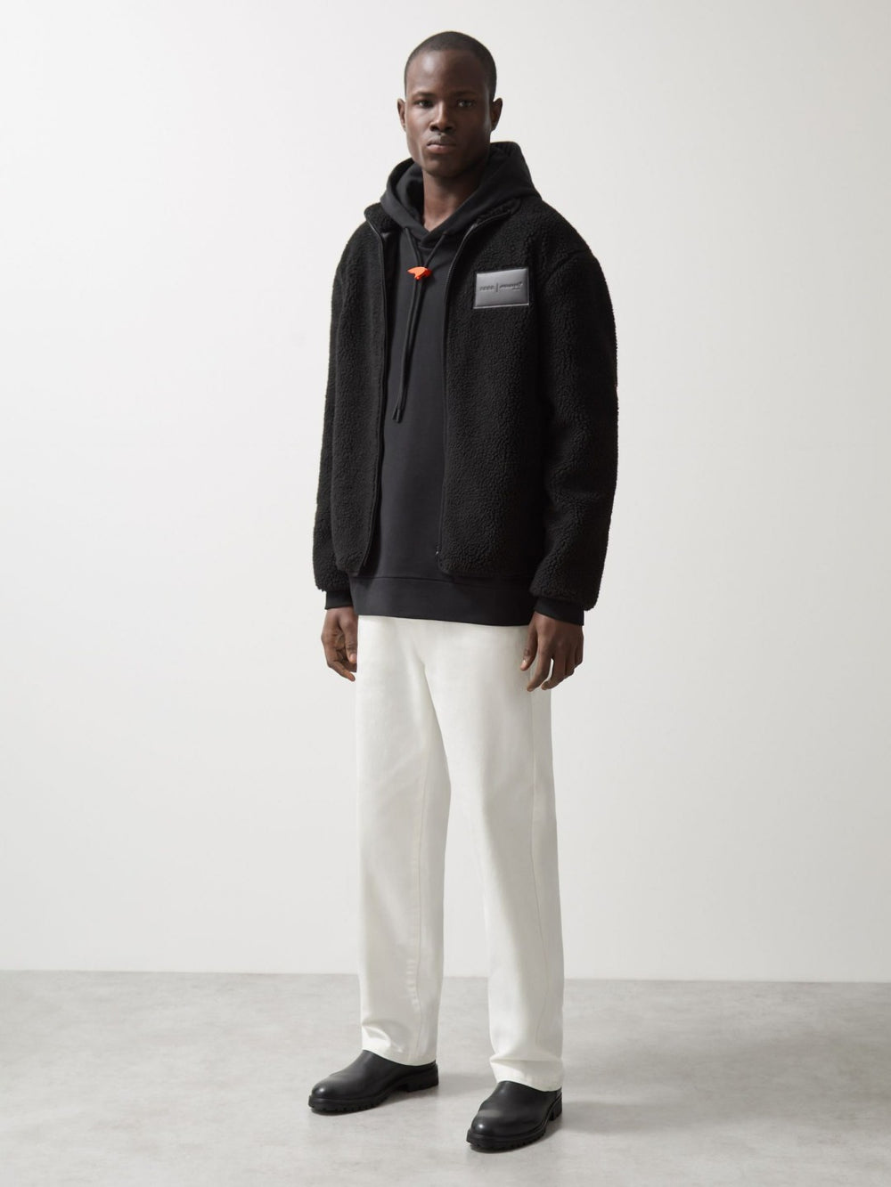 Men McLaren F1 Team Embroidered Fleece Jacket Unisex Fit in Black