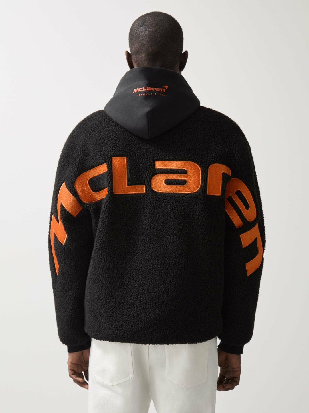 Men McLaren F1 Team Embroidered Fleece Jacket Unisex Fit in Black