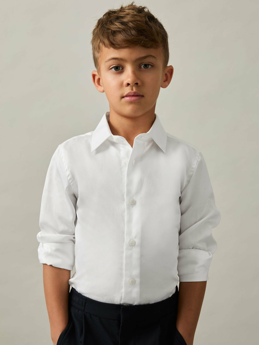 Children & Baby 4-9 yrs Slim-Fit Cotton Shirt in White