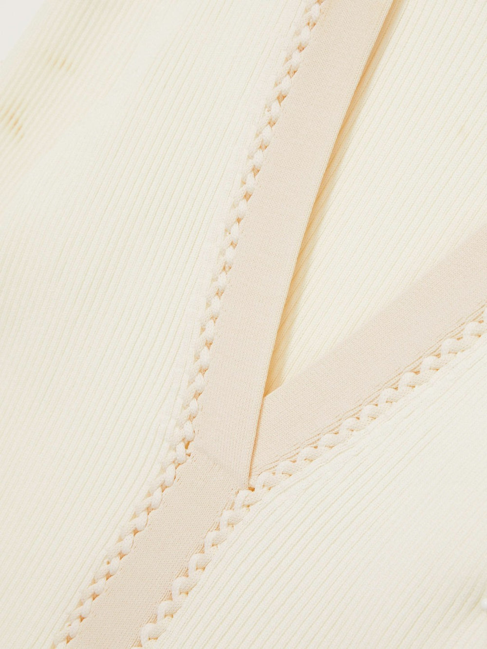 Women Craft-Stitch Rib-Knit Top in Ivory