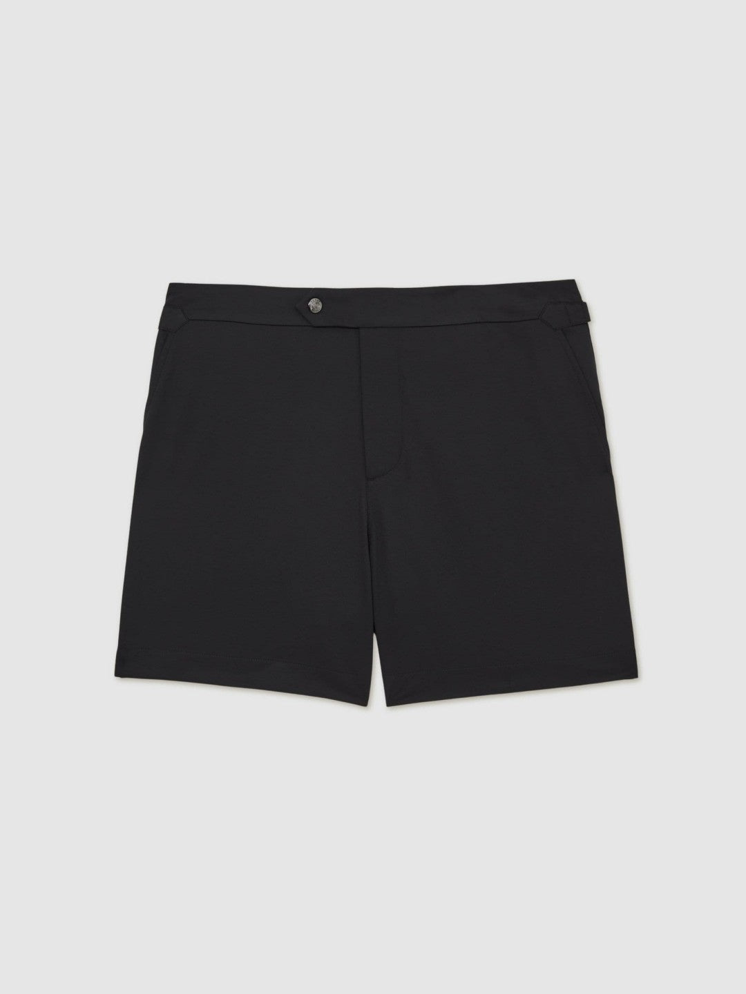 Men Side-Adjuster Swim Shorts in Black