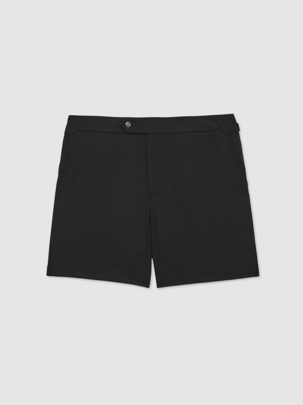 Men Side-Adjuster Swim Shorts in Black