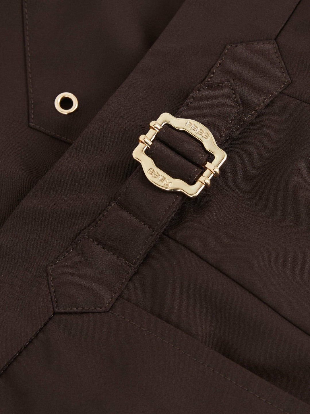 Men Side-Adjuster Swim Shorts in Chocolate Brown